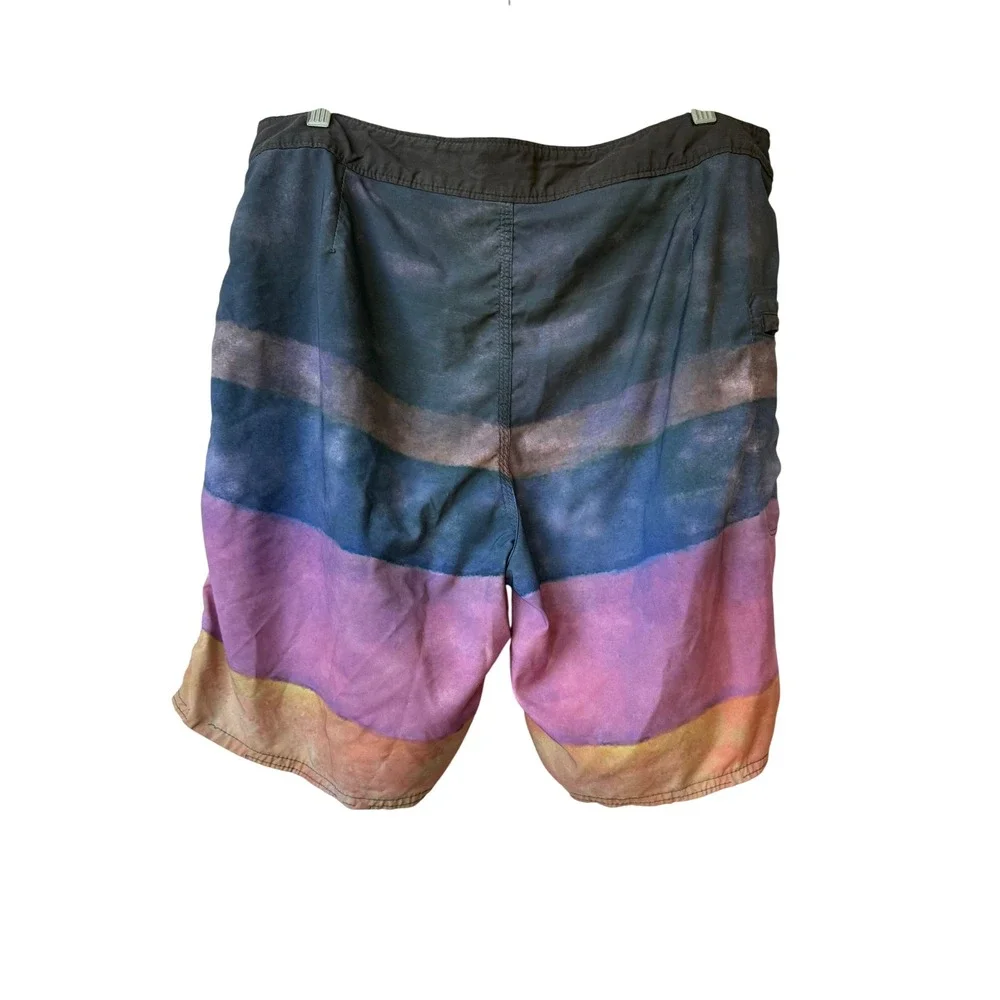 Outerknown Mens Sunset Stripe Board‎ Shorts Size 32 Multicolored Swim Trunks